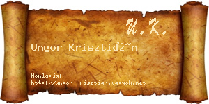 Ungor Krisztián névjegykártya